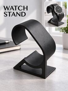 Curved Watch Display Stand, Single Wristwatch Holder For Bedroom Dresser, Vanity & Retail Display, Black Or White - Multicolor - View 6