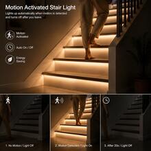 Motion Sensor LED Strip Lights, Warm White / Cool White Optional, Self-Adhesive Cuttable, USB & AAA Battery Powered(Batteries Not Included), Under Cabinet Closet Bedside Night Light - 2835 CT - View 6