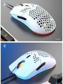 Wired Keyboard And Mouse Combo, 61-Key Membrane Keyboard, Dual-Shot Keycaps, Optical Mouse, Colorful Backlight, USB Plug And Play - View 6