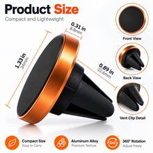 4pcs Aluminum Alloy Magnetic Car Phone Holder, Air Vent Clip Mount, 360° Rotating Universal Navigation Stand, Hands-Free Phone Mount, Car Accessories, Daily Commute, Road Trip, Autumn Travel, Halloween, Cyber Monday, Holiday Gift - Multicolor - View 4