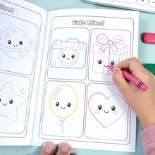 Cute Outline Coloring Book For Kids, Fun Contour Tracing And Coloring Drawing Book, Cartoon Simple Line Art Copying And Doodle Painting Practice Workbook, Back To School Learning Supplies, Student Holiday Gift - Multicolor - View 6