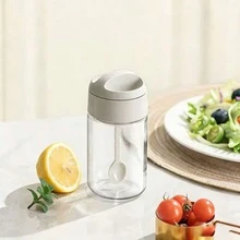 8/6/5/3/2/1 buah Stoples Bumbu Kaca Tertutup Rapat dengan Tutup Sendok Terintegrasi, Wadah Bumbu Plastik Tahan Lembap, Tutup Transparan, Cocok untuk Dapur Rumah, Ideal untuk Menyimpan Rempah dan Bumbu - MultiWarna - View 5