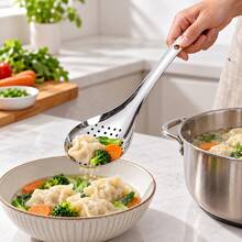 Stainless Steel Strainer, Durable Kitchen Utensil, Suitable For Cooking, Frying, Serving, Perfect For Parties, BBQ, Christmas And Daily Home Use, Practical Kitchen Strainer - Silver - View 4