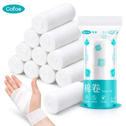 Cofoe Absorbent Cotton Roll, Breathable Bandage, Soft Fluffy Cotton Wadding, Cut-To-Size Care Cotton, 300g / 500g