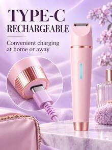 SKYWORTH 3-In-1 Women's Electric Epilator, Rechargeable Facial Shaver, Body Trimmer And Nose Hair Trimmer, Portable Type-C Grooming Tool - View 9