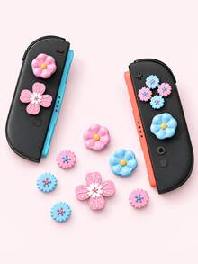 جيمدورا – مجموعة أغطية عصا التحكم وأزرار الاتجاهات لوحدات تحكم سويتش NS2/Joy-Con (نمط الجمجمة/الزهور) – تصميم مضاد للانزلاق؛ هدية مثالية للاعبي سويتش، مثالية لعيد الهالوين أو عيد الميلاد - مشاهدة 12