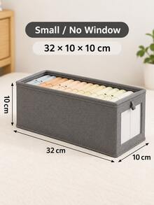 1pc Large Storage Basket | Fabric Wardrobe Organizer Box With Transparent Window, For Organizing | Foldable With Lid Home Storage, Beige, Grey Decor, Holiday Decor, Room Decor, Home Decor, Bedroom Decor - Multicolor - View 27