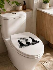 1pc Witch And Cauldron Pattern Toilet Sticker, Water Tank Sticker, Bathroom Decor, Funny Toilet Sticker, Wall Decor, Home Decor, Enhance Your Home's Overall Aesthetic, Suitable For Halloween - one-size - View 6