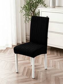 Minimal Vertical Striped Chair Slipcovers, Full Wrap Cream Textured Fabric Chair Covers. Multi-Size, Dustproof & Stain Resistant. Perfect For Dining Room, Balcony, Patio & Holiday Parties, Refresh Your Old Chairs. - Multicolor - View 17