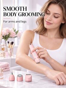 SKYWORTH 3-In-1 Women's Electric Epilator, Rechargeable Facial Shaver, Body Trimmer And Nose Hair Trimmer, Portable Type-C Grooming Tool - View 6