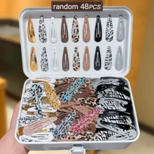 18/36/54 Buah Jepit Rambut Wanita Motif Leopard Warna Polos Gaya Acak Pola Tetesan Air, Jepit Rambut Minimalis Modis dengan Tepi Tetesan Air dari Logam, Aksesori Rambut untuk Penataan Sehari-hari Wanita dengan Kapasitas Besar, Aksesori Rambut untuk Gaya Jalanan, Riasan, dan Penataan Rambut untuk Suasana Santai - MultiWarna - View 10