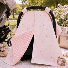 Baby Car Seat Cover, Baby Car Seat Sun Shade, Soft Breathable Baby Stroller Sun Curtain - Pink Starry Sky - View 4