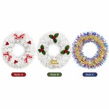 Festive Christmas Wreath Ornament, Decorative Hanging Ring For Door, Entryway, Fireplace And Party - 1PC - View 3