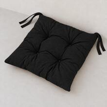 40 X 40 X 4 Cm Chair Seat Cushions, Square Polyester Chair Pads, 1, 2, 4 Or 6 Piece Packs, 8 Solid Colours - Black - View 13