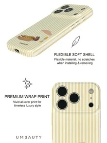 UMBAUTY 1 buah Casing Ponsel Motif Anjing Dachshund dengan Latar Belakang Garis-garis Kuning Krem, Kompatibel dengan iPhone 18 Pro Max, Cocok untuk Apple 18/17/16/15/14/13/12/11 Pro Max/Plus/Mini 17e, Casing Ponsel Soft Shell Cetak Definisi Tinggi dengan Perlindungan Layar/Lensa yang Ditinggikan, Unisex, Hadiah Ideal untuk Pacar di Halloween, Hari Valentine, Paskah, Musim Pernikahan, dan Ulang Tahun - MultiWarna - View 5