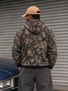 BLACKTOEXIT Men's Loose Drop Shoulder American Vintage Street Outdoor Camouflage Sweatshirt Sweatshirt, Autumn/Winter - Multicolor - View 4