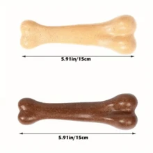 1pc Pet Realistic Bone Chew Toy, Yellow+Brown Dual Color, Suitable For Large, Medium And Small Dogs - Multicolor - View 3