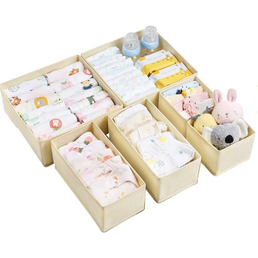 12/6/1pc Foldable Non-Woven Fabric Storage Box, Nursery Closet Organizer, Stackable Drawer-Style Storage Bin, Suitable For Baby Clothes And Toys - Multicolor - View 16