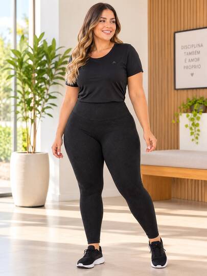 Calça Legging Suplex Plus Size Cintura Alta