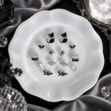 14PCS Black Silver Shoe Charms For Clogs, Cat Star Heart Planet Bag Gem Shoe Decorations, ABS DIY Shoe Accessories For Women Girls - Black - View 5
