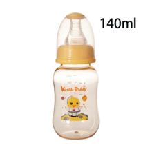 1pc/2pcs Chick Pattern Baby Milk Bottle, PPSU Material, High Temperature Sterilizable, 140ml Capacity, Suitable For 0-3 Months Old Infants, Liquid Silicone Nipple, Anti-Colic, Lightweight, Drop-Resistant And Easy To Carry - Yellow - View 10