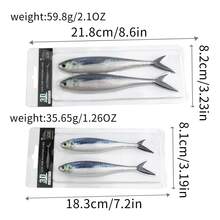 4Pcs 3D Simulation Soft Fishing Lures, Realistic Fake Fish Baits For Bass Sea Fishing Big Game, Christmas Gift For Anglers - Multicolor - View 8