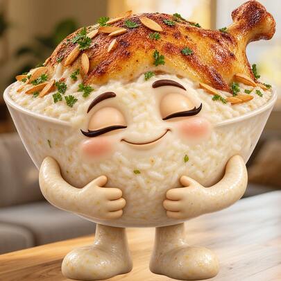 Cozy Chicken And Rice Bowl Fridge Magnet, A Home Cooked Dinner Story For Family Kitchen Gatherings For All Metal Surfaces Throughout The Home