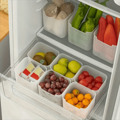 1/3/6/10pcs Stackable Refrigerator Storage Boxes, Transparent Plastic Multi-Purpose Containers For Storing Fruits, Vegetables, Snacks, Space Saving Kitchen Organizer, Reusable Food Storage Boxes