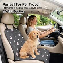 1pc Minimalist Cat Paw & Star Print Pet Car Seat Cover, Easy To Install And Clean Car Protective Mat, Anti-Pet Scratch, Suitable For Daily Commute, Road Trips, Pet Travel Essential, Fits Most Vehicles, Gift For Drivers, Christmas Car Interior Decoration, Winter Cozy Decor - Single Seat Pet Mat - View 2