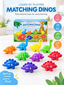 Dinosaur Letter Matching Plug-In Toy Children Cognitive Letter Number Pattern Educational Assembly Early Learning Toy Children Dinosaur Plug-In Matching Toy Letter Number Pattern Cognitive Hands-On Assembly Educational Teaching Aid - Multicolor - View 4