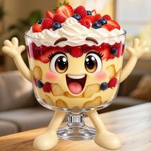 Cheerful Berry Trifle Fridge Magnet, A Layered Dessert Story For Joyful Family Kitchen Celebrations For All Metal Surfaces Throughout The Home - A - View 6