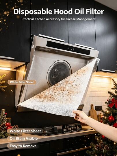 Range Hood Filter Sheet, Kitchen Grease Absorbing Paper, Disposable Oil Filter Paper, High Temperature Resistant And Flame Retardant, Traps Cooking Grease To Keep Your Range Hood Clean. Suitable For Home Kitchen During Daily Cooking