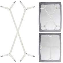 2/4 Correas ajustables en cruz para sábanas - Aseguran las sábanas, hebillas elásticas triangulares adecuadas para todas las fundas de colchón - Multicolor - Ver 9