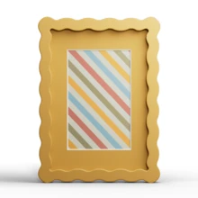 1pc Wavy Multicolor Photo Frame (Red, Yellow, Blue, Green, White, Black, Pink, Purple, Grass Green), Fashionable And Versatile Home And Office Decor - Suitable For Desktop And Wall Display, Perfect Housewarming Gift (Photo Not Included) - Multicolor - View 98