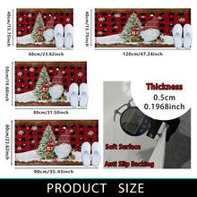 1pc Soft Faux Cashmere Material Floor Mat, Christmas Holiday Red Plaid Cartoon Decorative Rug, Kitchen Entrance Door Mat, Bedroom Door Anti-Slip Mat, Bathroom Non-Slip Mat, Festive Atmosphere Entryway Mat, Suitable For Multiple Scenes Anti-Slip Floor Mat, Room Decor, Holiday Gift - Multicolor - View 8