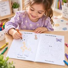 Children's Animal Line Tracing Drawing Book, Toddler Animal Outline Tracing Coloring Practice Workbook, Baby Tracing Drawing Enlightenment Homework Book, Back To School Learning Supplies, Student Holiday Gift - Multicolor - View 8