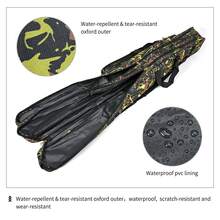 LEOFISHING Portable Foldable Fishing Tackle Bag, Big Belly Fishing Rod Case, Hand & Shoulder Carry Fishing Gear Storage Bag With Extra Pockets For Sea Rods Lures Fishing Accessories, 130cm 150cm 3 Color Available - Multicolor - View 9