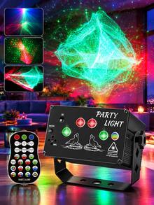 Christmas Laser Projection Light, Halloween Party DJ Disco Light With Aurora RGB Laser Effect, Voice Controlled Music Synchronized Dance Table Lamp, Ambient Light, USB Power Supply With Remote Control, Suitable For Home Decoration, Birthday Parties - Multicolor Light - View 5