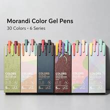 5 piezas de bolígrafos de gel de aguja completa, 6 estilos, tinta de colores surtidos de 0.5mm. Escritura suave para diarios, escuela y oficina. - Multicolor - Ver 1