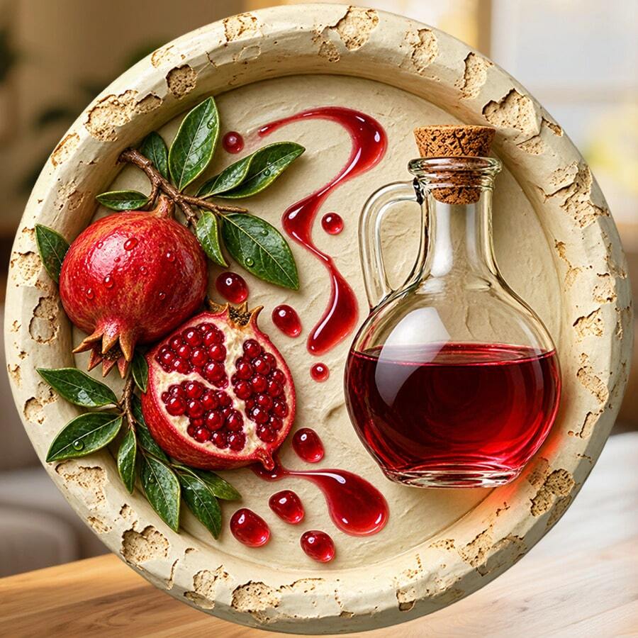 Pomegranate Harvest Fridge Magnet, An Orchard Table Story For Meaningful Kitchen Gatherings For All Metal Surfaces Throughout The Home - A - View 1