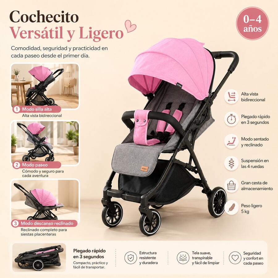 Baby Strollers - Pink - View 1