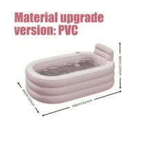 1pc Adult Inflatable Bathtub: Foldable Portable Home Bathtub With Comfortable Backrest, Thickened Durable Material, Easy To Store And Quick To Install, Space-Saving Design, Suitable For Relaxing Soaking In Bathroom, Winter Bathtub, Pink Bathtub, Bathing Essential, Christmas Gift, Holiday Gift - A - View 14