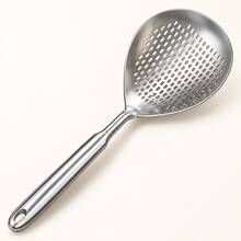 1–2pcs Large Stainless Steel Strainer Spoon, Long Handle Hollow Filter Spoon, Suitable For Draining Dumplings, Pasta And Vegetables - Multicolor - View 14