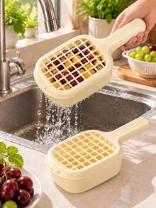 2pcs Easy Clean Mini Fruit Colander Basket With Handle - Suitable For Cherries And Blueberries, Durable Plastic Kitchen Strainer Basket, Kitchen Fruit Storage Rack - Multicolor - View 2