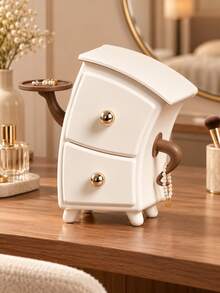1pc Creative Bent-Over Design Desktop Organizer With Drawer, Compartment Jewelry And Earring Storage Box, Decorative Countertop Organizer For Vanity, Entryway Cabinet And Dresser, Multifunctional Storage Case For Small Accessories - Multicolor - View 7