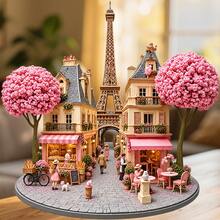 Paris Bakery Street Fridge Magnet, A Little Dog And Pink Blossom Walk For Cheerful Kitchen Daydreams For All Metal Surfaces Throughout The Home - A - View 1