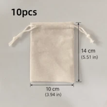100pcs/50pcs/20pcs/10pcs Beige Plush Drawstring Bucket Storage Bags, Soft Plush Texture, Premium Quality, Suitable For Wedding Favors, Jewelry Storage, Holiday Gift Packaging, Scent Sachets And Cosmetic Storage - Beige - View 16