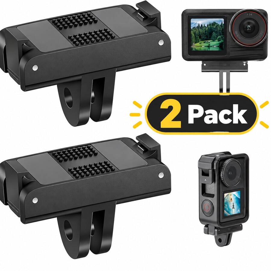 2pcs Magnetic Quick Release Adapter For OSMO 360/Action 5 Pro/4/3, Magnetic Adapter Mount Extension, Attachable Tripod Selfie Vlogging For Action 5 Pro/4/3/OSMO 360 Accessories - View 1