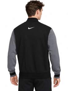 Nike New Men's Patchwork Casual Baseball Jacket - Black/Gray - View 2