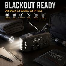 loupio Hand-Crank Emergency Radio - 2000mAh/7400mWh Solar & Hand-Crank Powered | AM/FM/WB Weather Channel | 3 Ultra-Bright LED Flashlights | SOS Function | Type-C USB Charging | Suitable For Emergency, Camping And Gifts - View 2